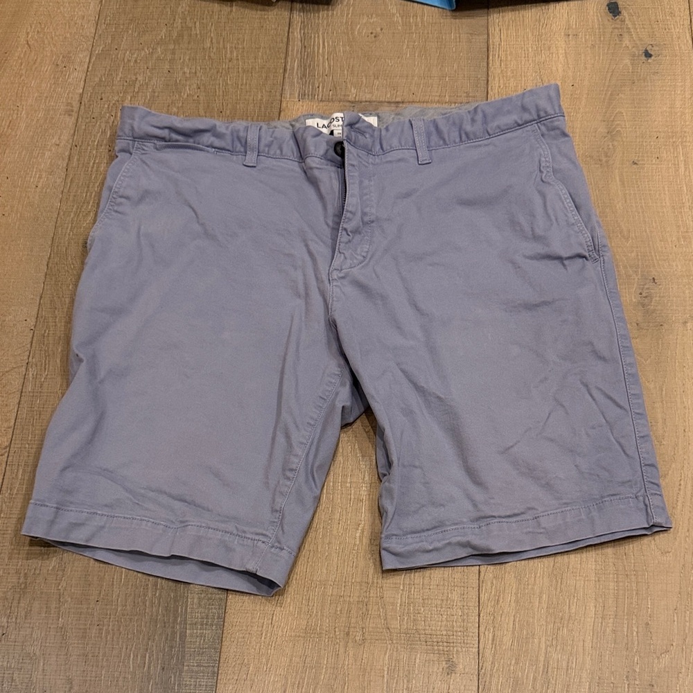 Lacoste Men's Light Gray Flat Front Shorts